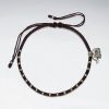 Coton Ciré Bracelet avec Motif Perles d'Argent et Elephant