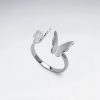 matte silver high polished double butterfly open ring p6151 19186 zoom
