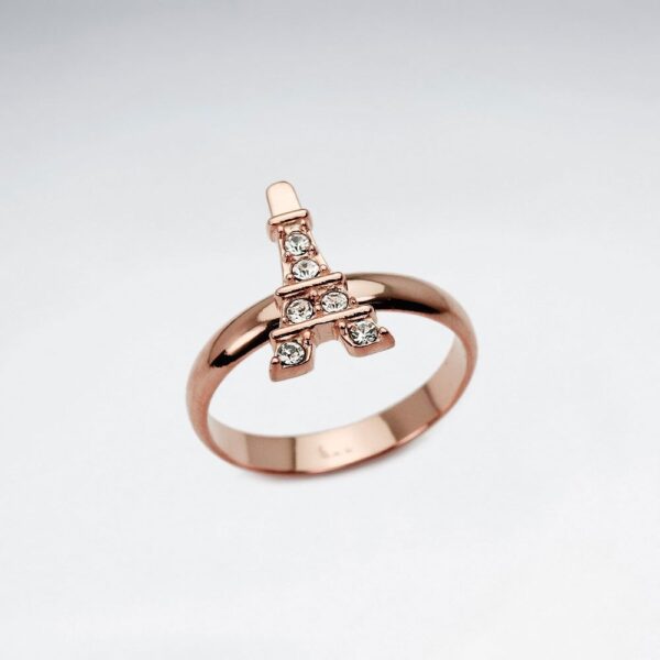 Bague Argent Tour Eiffel Paris Rose